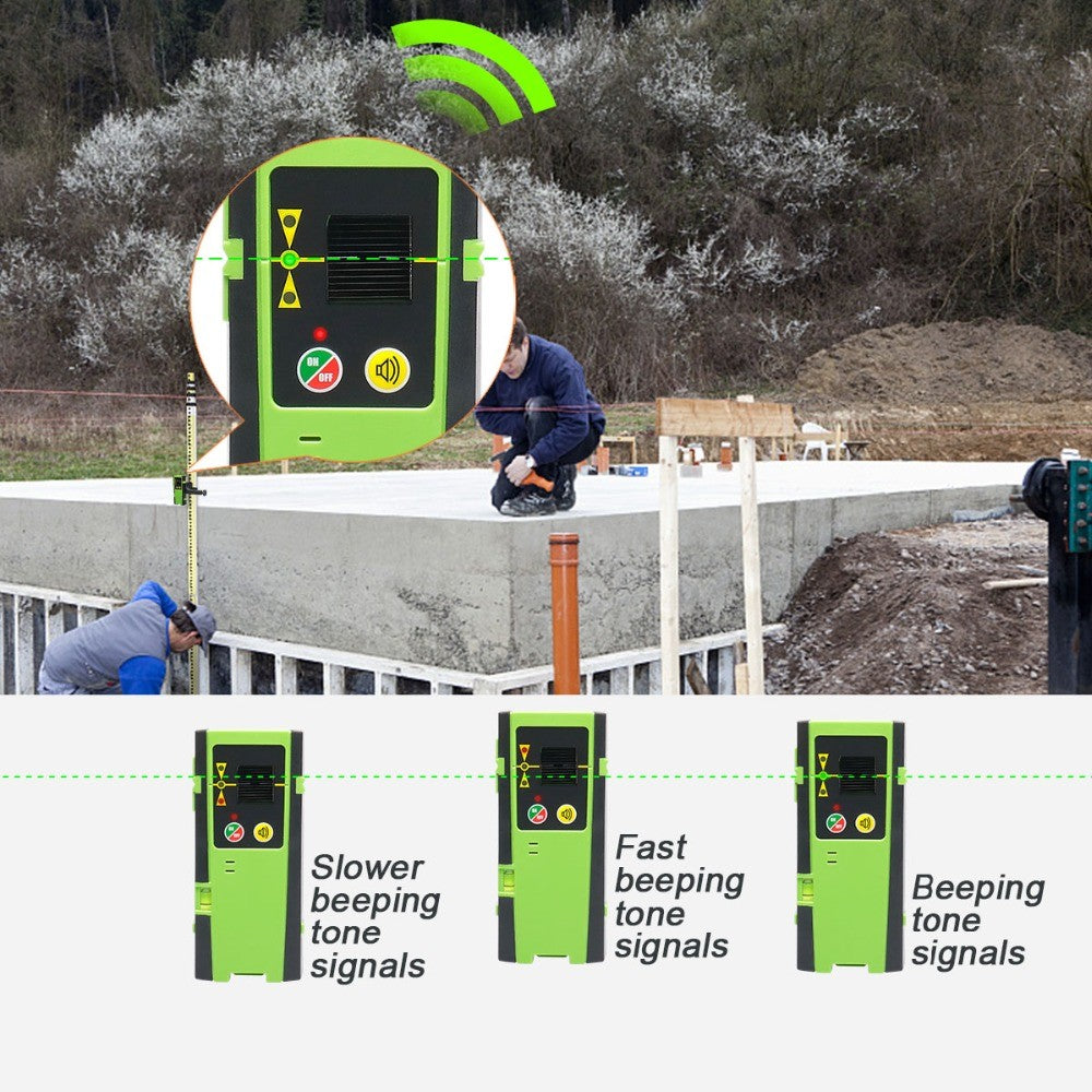 Retail illustration of a laser receiver in a construction setting